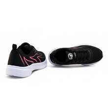Women's Comfortable, Lightweight, Breathable Athletic Shoes For Gym And Walking - Hitam/Merah Muda - View 5