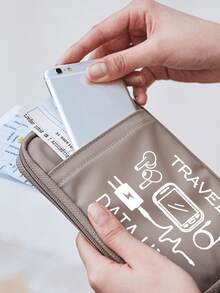 Organizador de pasaporte y productos electrónicos para viajes - Organizador de bolsa impermeable portátil para cables de datos y accesorios, diseño de múltiples compartimentos, portapassaporte portátil, billetera multifuncional con muñequera, puede contener pasaporte, teléfono inteligente, auriculares, brochas de maquillaje, etc. - Adecuado para viajes y uso diario (disponible en 4 colores) - Multicolor - Ver 8