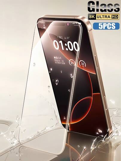5pcs High Definition Full Coverage Tempered Glass Screen Protector, Compatible With Samsung Galaxy S26 A57 A37 / Compatible With Xiaomi 15T Poco X7 Pro / Note 15 / Compatible With IPhone 17 Pro Max 16 / Honor X9D, Multiple Models Available