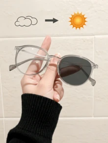 单框金属和PC材质轻薄透明眼镜 - 全框时尚眼镜，专为电脑和智能手机使用而设计。 - 彩色 - 查看 9