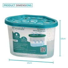 Crystals 10PCS Dehumidifier Moisture Absorber Damp Trap – Mould & Mildew Remover For Home, Wardrobe, Bathroom, Van & Car – Disposable Humidity Control Containers - Light Grey - View 2