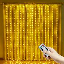 Indoor & Outdoor Decor, Valentine's Day Decor, Remote Control Curtain Lights, Holiday Lighting, Yard Decor, USB Powered Camping Decor Lights, Holiday Wreath Fairy Lights, 4 Light Colors, 8 Lighting Modes Romantic Decor Lights For Wedding Party, Room Curtain Lights, Dinner Party Decor Lights, Birthday Party Decor Lights, Christmas & Halloween Decor Lights, Garden Decor Lights - USB Curtain Light String - View 17