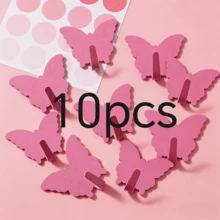 5PCS/10PCS/3PCS Butterfly-Shaped Stainless Steel Hooks - Strong Adhesive Wall Hooks, No Drilling Required, Suitable For Dorms And Bathrooms, Essential Room Decor, Key Rack, Floating Shelf, Storage Rack, Christmas Decorations, Hooks, Door Hangers, Bedroom, Clothes Rack Wall Key Hooks - Multicolor - View 8