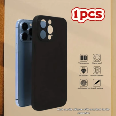 黑色手机壳，1个装，兼容 17 Pro Max/17 Pro/17/16/16e/16 Pro/16 Pro Max/16 Plus/15/15 Pro/15 Pro Max/14 Max/14 Plus/14 Pro Max及类似型号。手机壳，防摔，防刮，简约，纯色，耐磨，TPU材质防摔手机壳。