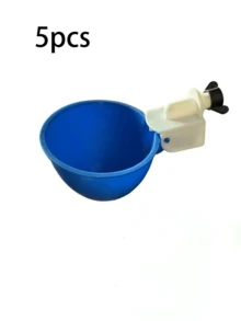 自动家禽饮水器套装 - 大号蓝色鸡用饮水杯，适用于鸡、鸭、鹅、火鸡和兔子 - 5 件套（不含水桶） - 餵水器 - 查看 8