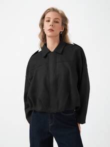 HZXVIC Women's Casual Comfortable Suede Fleece Jacket, New Autumn Collection Black - Black - View 6