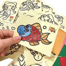 1/10/50pcs Kids Magic Shiny Sticker Art, Kindergarten DIY Craft Sticker Painting, Colorful Sticker, Back To School Classroom Gift Toy (Includes Shiny Paper + Random Pattern + No Bamboo Stick) - Multicolor - View 2