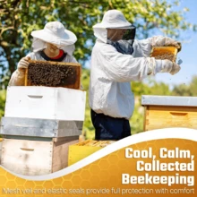 1 pieza Chaqueta para apicultura - Traje de apicultor blanco para hombres y mujeres con velo protector, sin pantalones - Traje a prueba de picaduras para principiantes y apicultores profesionales (talla única) - Multicolor - Ver 5