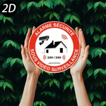 2D平面設計，2D 1件裝，2D圓形鐵製標誌，安全警告，適用於居家/客廳/臥室/辦公室/節日派對裝飾/節日藝術禮品，8.0X8.0英吋，2D平面，預鑽孔，款式如尺寸表所示 - 多色 - 查看 4