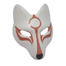 1pc Halloween Party Costume LARP Cosplay PU Leather Fox Mask - Multicolor - View 9