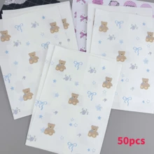 100pcs 4.7"X6.7" Gift Packaging Bags, Including Holiday Gift Wrapping Paper Bags, Premium Packaging Paper Bags, Accessory Small Gift Paper Bags, Teddy Bear & Bow Pattern Paper Bags, Party Gift Packaging Bags, And Creative DIY Decorative Gift Paper Bags, Suitable For Valentine's Day, Wedding, Birthday, Party Gift Bags And Gift Wrapping Paper Bags - Packaging Bags - View 12