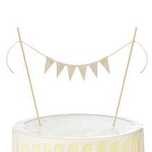 1pc Cake Topper, Burlap Flag Cake Topper, DIY Birthday Party Cake Top Decor, Party Decorations - Multicolor - View 4