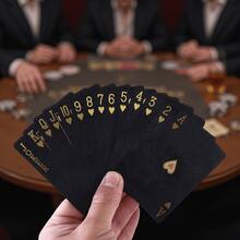 1 Set Premium Playing Cards, Made Of Tear-Resistant Plastic, Featuring Luxurious Gold Foil Heart Design And Convenient Storage Box, Ideal For Halloween, Thanksgiving, Christmas Or As Party Game Gift - Multicolor - View 2