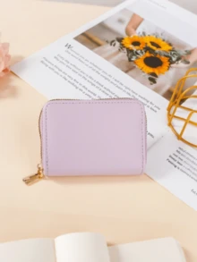 New Women's Card Holder, Large Capacity Multi-Card Slot Card Wallet, Compact Card Wallet - Mauve Purple - View 6