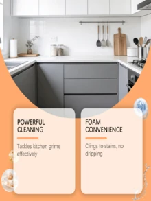 1pc Kitchen Foam Cleaning Spray, Degreasing Cleaner Suitable For Range Hood, Stove, Pots, Sink, Walls And Other Kitchen Areas, Daily Household Cleaning Agent For Removing Grease And Grime, Great Gift For Family And Friends - Liquid - View 4