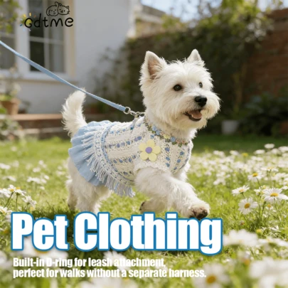 GDTME Conjunto de arnés y correa con encaje lindo para mascotas, arnés de chaleco ajustable y transpirable para perros con decoración de moño, correa suave y sin tirones para el pecho de mascotas adecuada para perros y gatos pequeños como Chihuahua, Yorkshire Terrier, Teddy