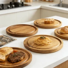 木质托盘、平底寿司托盘、长方形茶盘、小型茶盘、带把手茶具和小吃托盘 - 查看 11