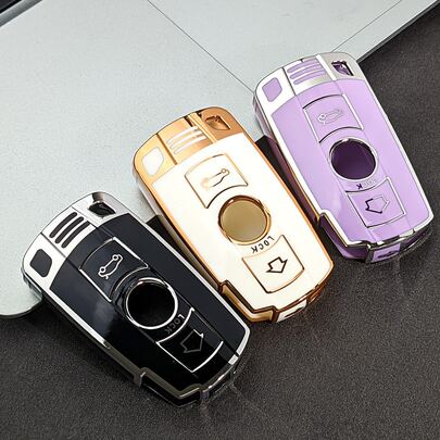 适用于奔驰E90、E60、E70、E87、3系、5系、6系、M3、M5、X1、X5、X6、Z4、E71、E72、E88、E89、E91、E92等车型的汽车钥匙链保护套，柔软TPU材质，保护钥匙链套