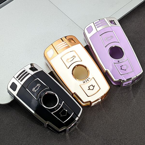 适用于奔驰E90、E60、E70、E87、3系、5系、6系、M3、M5、X1、X5、X6、Z4、E71、E72、E88、E89、E91、E92等车型的汽车钥匙链保护套，柔软TPU材质，保护钥匙链套