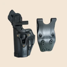 1pc Black Outdoor Hunting Accessory H&K USP Double Safety Plastic Protective Holster, Tactical Anti-Grab Waist Holster CQC Quick Draw Holster - 黑色 - 查看 10