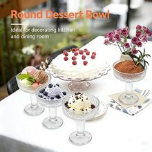 2pcs Ice Cream Shaped Glass Cups, High-Quality Ins Style Yogurt/Pudding Bowls - Multicolor - View 1