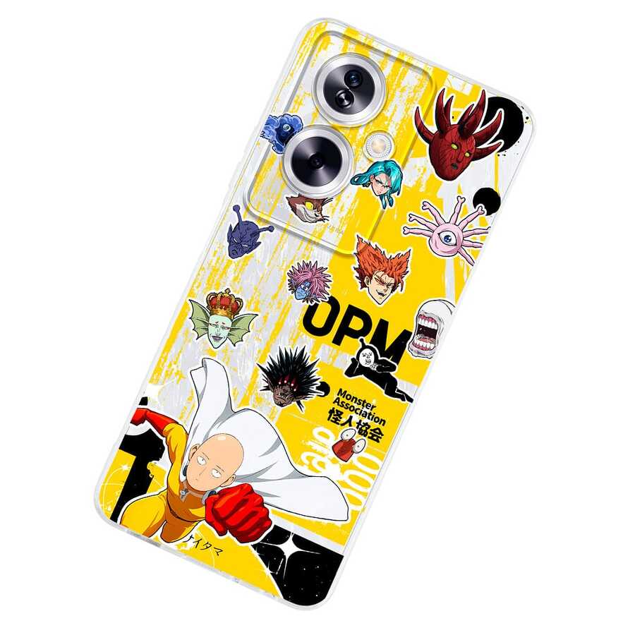 Funda Compatible con Opp ó Öne Punsh Men Monster Assciation Stickers Genos Oróchí Anime Saittama Protector Carcasa Anticaídas a Prueba De Golpes TPU. - transparente - Ver 1