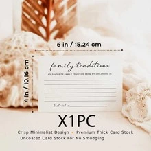 Family Tradition Cards For BabyShower, Bridal Shower,Holidays & Family Gatherings, 4x6" White, Minimalist - View 7
