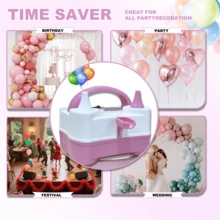 Electric Air Pump Universal Multi-Function Magic Balloon Pump Electric Inflator Long Twisting Balloons Birthday - Pink - View 4