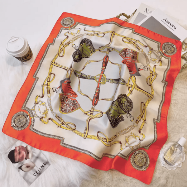 1件装休闲薄款印花百搭时尚女士领巾/围巾