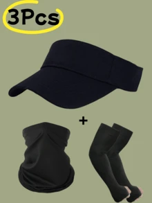 1/3pcs Summer New Sun Protection Set, Suitable For Men And Women, Couples Sunshade Gear, Ideal For Outdoor Activities, Hiking And Summer Use - Multicolor - View 12