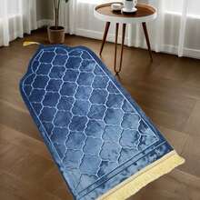 Tapete de oração de esponja espessa para o Ramadã, tapete de oração curto e macio com padrão em relevo, adequado para homens e mulheres, tamanho 65 x 115 cm, tapete de oração decorativo com franjas, tapete de oração decorado com franjas de designer, para bênçãos, decoração de Eid, decoração de festivais, decoração de mesquita, tapete de oração para presente, tapete de oração islâmico, tapete de oração macio, tapete de oração Raschel, adequado para Eid, viagens, Ramadã, oração e outras ocasiões. - Multicolorido - Ver 1