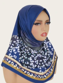 1pc Women's Printed Crystal Linen Fabric Elastic Super Soft Muslim Headscarf, Convenient Headwear,Beach,Holiday - Crystal Linen Headscarf In Multiple Colors - View 6