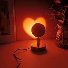 1PC Red Heart Projection Lamp, USB Powered Romantic Atmosphere Light For Bedroom Decor, Photo Background And Valentine's Day Gift - red - View 3