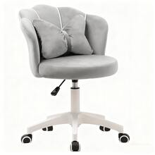 DYHOME Velvet Washbasin Stool, Home Office Chair, Ergonomic Swivel Chair, Height Adjustable - Grey - View 8