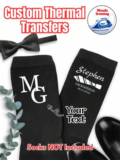 1/5/10pcs,Custom Iron-On Stickers, Personalized T-Shirt Iron-On Stickers, Custom Heat Transfer, Customizable Photos/Text/Logos/Images For Birthday Gifts, Wedding Gifts, DTF Transfer Film, Iron-On Stickers For Chest Logos, Bags, Hats, Pillows, Clothing, Bride And Groom