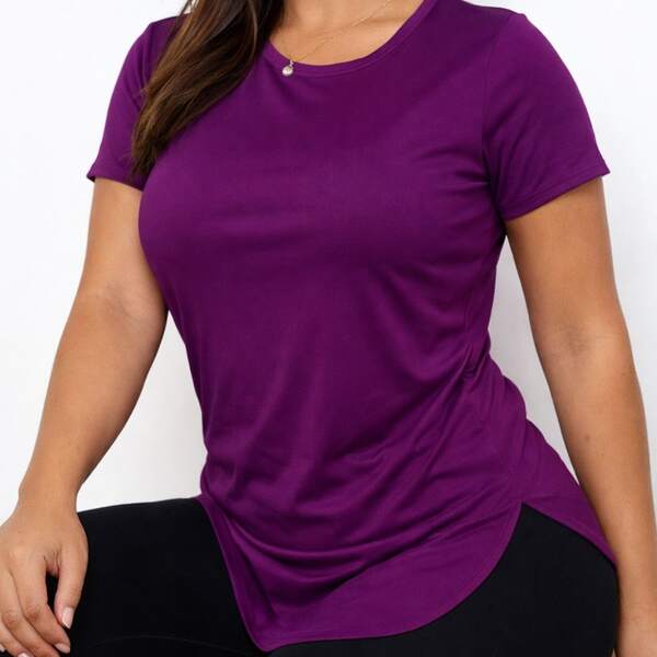 Blusa tapa bumbum, Blusa de manguinha, Camiseta feminina, Camiseta ar livre, Baby Long Line