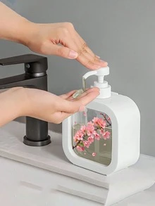 Kreative Badezimmer Spender Flasche, rosa Kirschblüten- und Blütenblatt-Design, geeignet für Badezimmer, Küche, Spüle - ideal für Handseife, Duschgel, Lotion - kreative Lotionsspender, Badezimmer Accessoires - Verschiedenfarbig - Übersicht 2