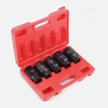 Tapsin Impact Socket Set 1/2-Inch 5PCS Drive Master Deep Impact Driver Socket Set 12 Point Nut Hub Drive Socket 30 32 34 35 36mm Metric - A - View 4