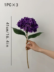 1/3pcs 15.75" Blue Embroidered Artificial Flowers With Stems, Plastic Decorative Balls, Suitable For Office, Party, Wedding, Fake Plants, Spring/Summer Decor, Mother's Day, Father's Day Gifts - Purple - View 9