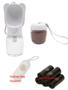 1个可拆卸倾斜式慢食碗，带自动饮水器，适用于猫和小型/中型犬。一款优秀的户外宠物用品，是送给猫狗的理想礼物。 - 白色 - 查看 10