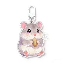Cartoon Hamster Keychain, Kids Bag Keychain, Cute Animal Keychain! Creative Keychain Pendant Party Gift, Birthday Gift Keychain - Multicolor - View 9