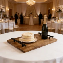 木质托盘、平底寿司托盘、长方形茶盘、小型茶盘、带把手茶具和小吃托盘 - 查看 2