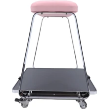 Carrito con pedal móvil para el cuidado de los pies - Carrito de spa para los pies con almohadilla de espuma de memoria, bandeja y ruedas, ideal para uso en salones. El carrito del spa para los pies cuenta con una bandeja espaciosa y ruedas suaves para un uso conveniente, perfectamente adecuado para salones - Rosa - Ver 7