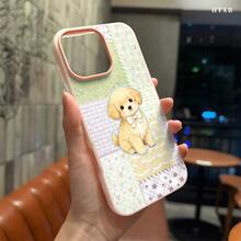 Funda para teléfono - Una funda de TPU con un collage de adorables cachorros Golden Retriever, diseñada con una textura similar a la gelatina que ofrece excelente elasticidad y una sensación agradable al usarla.Es compatible con los modelos de  16 Pro Max, 16. - Rosa - Ver 3