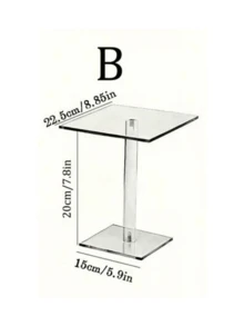 1件套高款透明亚克力蛋糕架，适用于婚礼、生日派对及其他场合 - 亚克力蛋糕架、蛋糕展示架、纸杯蛋糕架、蛋糕装饰、蛋糕托架、婚礼装饰、婚礼派对用品、婚礼配件、毕业典礼蛋糕架 - 無色 - 查看 12