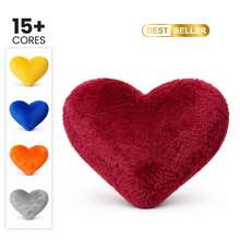 Plush Heart Pillow Various Colors Silicone - Maroon - View 6