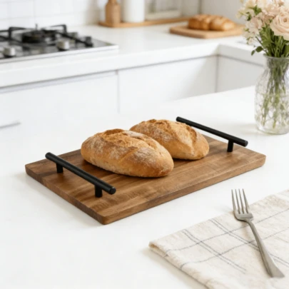 Wooden Tray, Flat Sushi Tray, Rectangular Tea Tray, Small Tea Tray, Tea Set With Handle, And Snack Tray