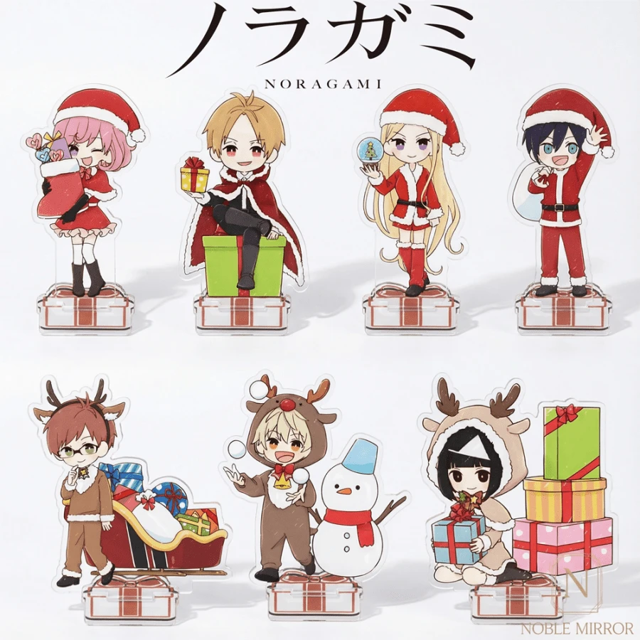 Figura de soporte acrílico del anime Noragami Stray God Yato Yukine Iki Hiyori, versión navideña, llavero, regalo perfecto para amigos - Multicolor - Ver 1