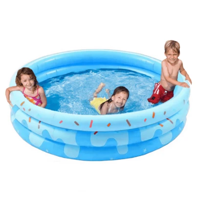 Piscina Infantil Inflável Donuts Gigante Com Fundo Inflável 220L Grande 3 Anéis