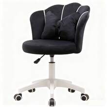 DYHOME Velvet Washbasin Stool, Home Office Chair, Ergonomic Swivel Chair, Height Adjustable - Black - View 8